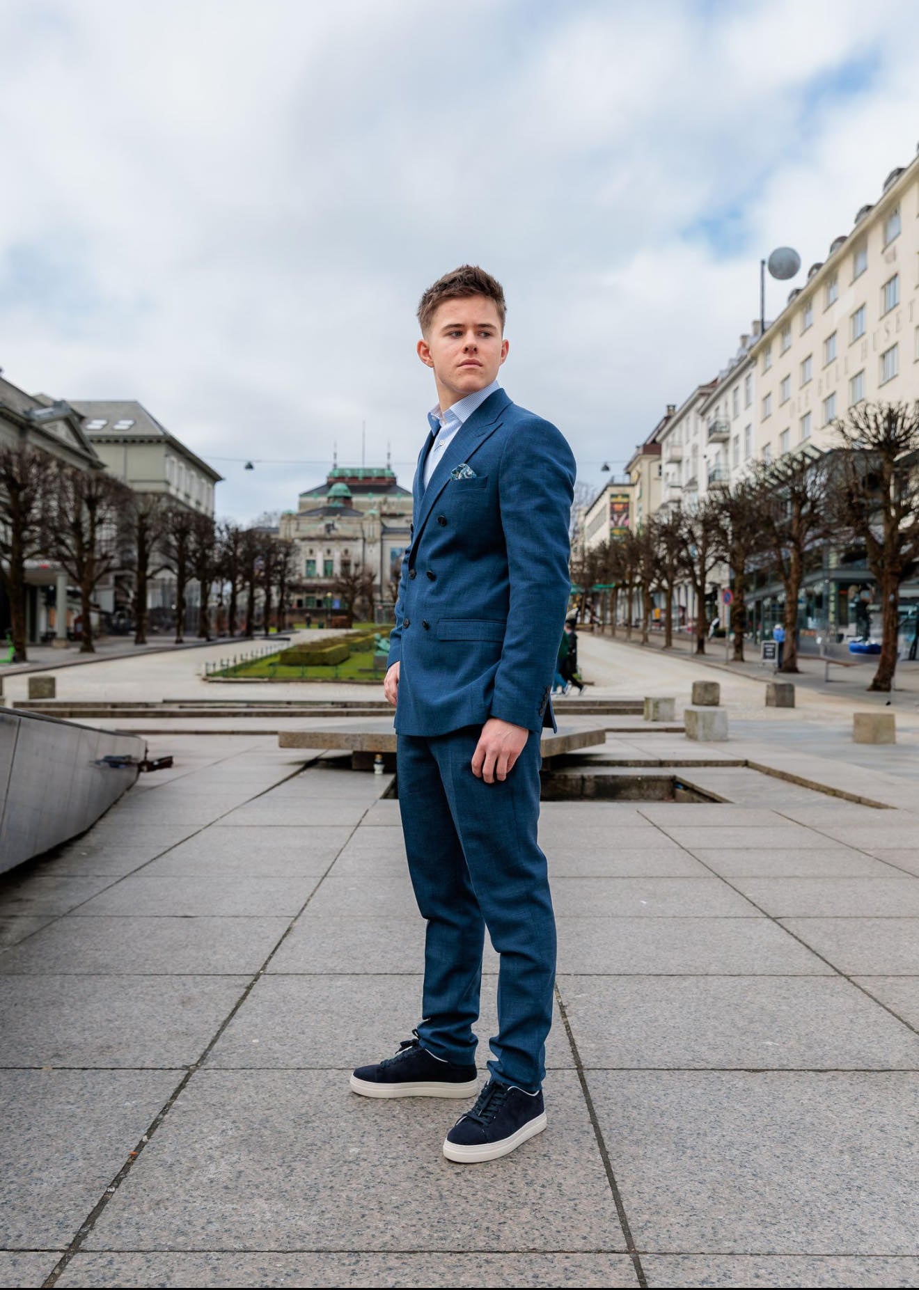 Slim Oasis Lin Bukser - Blå/ Dark Navy